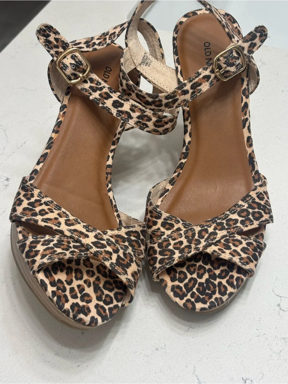 Old Navy Leopard Print Wedge Sandals - Tan/Black | Size: 9M | NWOT *